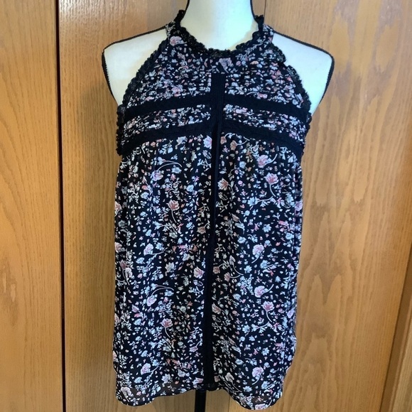 Anthropologie Maeve Flower Print Halter Top Sz-S - Picture 1 of 5